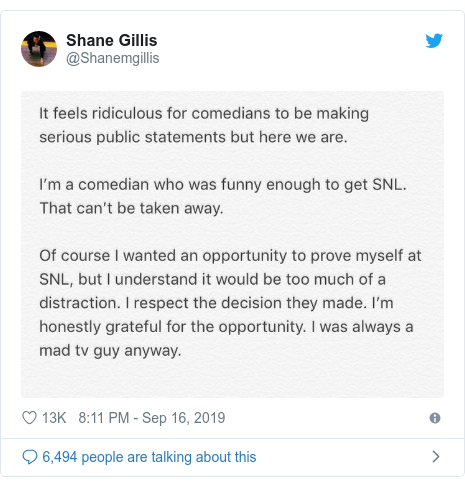 Twitter post by @Shanemgillis: 