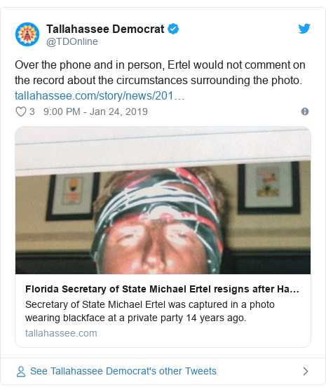 Twitter post by @TDOnline: Over the phone and in person, Ertel would not comment on the record about the circumstances surrounding the photo. 