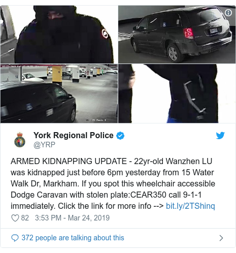 Chinese Student Wanzhen Lu Kidnapped In Canadian Car Park