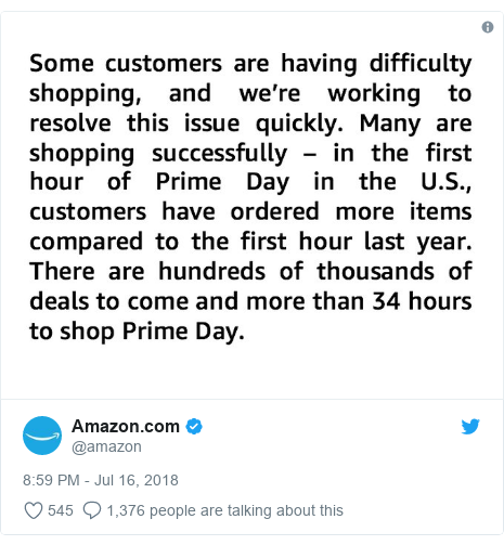Amazon faces web issues around the world on Prime Day - BBC News