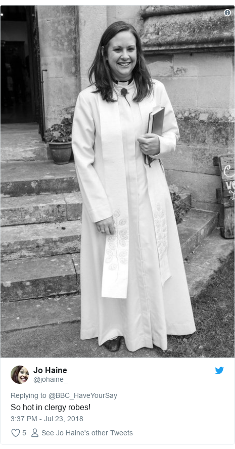 Twitter post by @johaine_: So hot in clergy robes! 