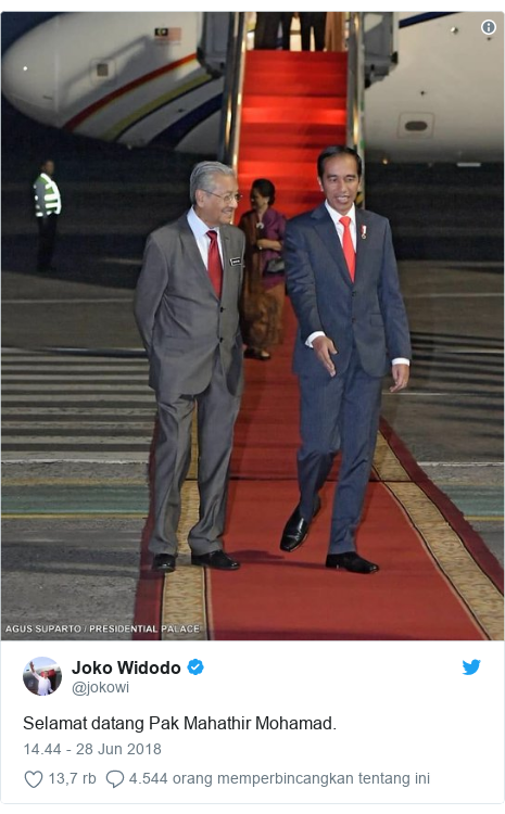 PM Mahathir Mohammad bertemu Presiden Jokowi, bahas TKI 