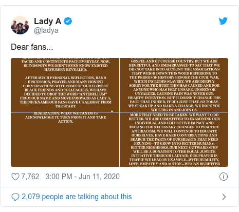 Twitter post by @ladya: Dear fans... 