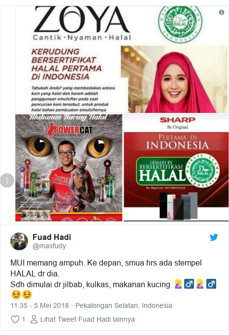 Ketika sertifikat halal diberikan untuk kulkas dan makanan kucing