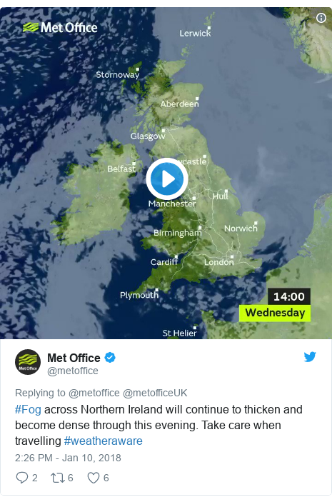 Fog weather warning for Northern Ireland - BBC News