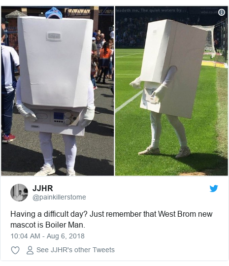 Twitter reacts to West Bromwich Albion boiler mascot - BBC ...
