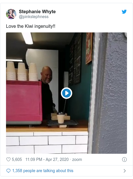 Twitter post by @pinkstephness: Love the Kiwi ingenuity!! 