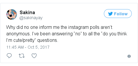 Twitter post by @sakinayay