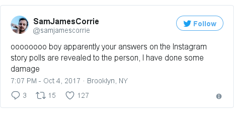 Twitter post by @samjamescorrie