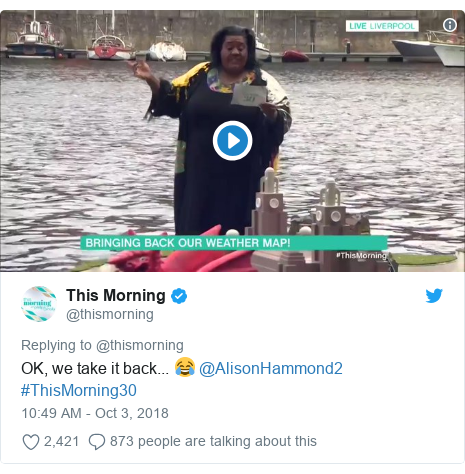 This Morning at 30: Alison Hammond dunks sailor in weather ...