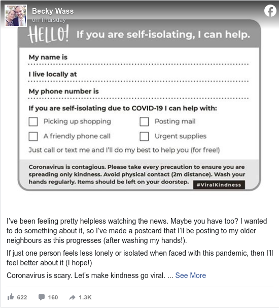 Coronavirus Postcard bid to help selfisolating neighbours BBC News