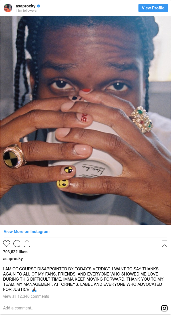 Asap Rocky Case Rapper Found Guilty Of Assault Bbc News