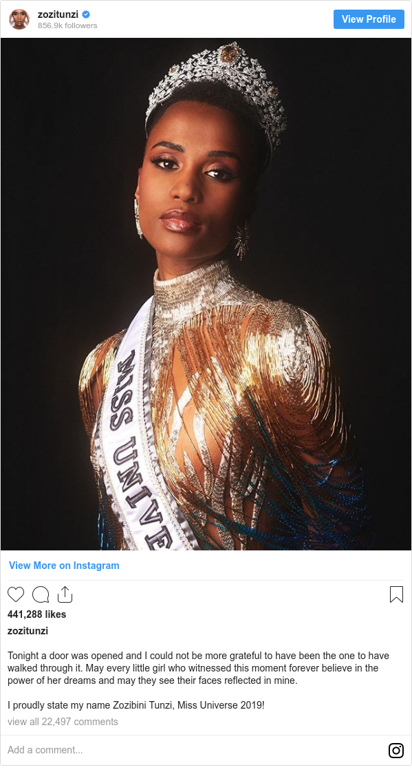 Miss Universe 2019 May Every Little Girl See Their Faces