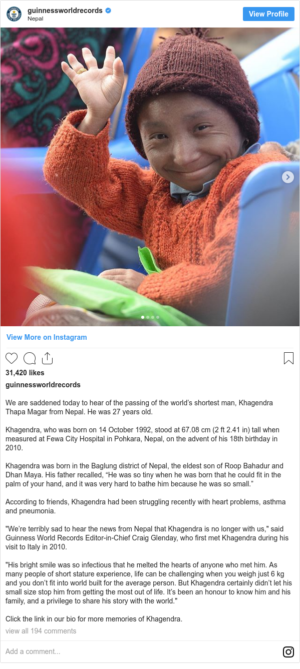 Khagendra Thapa Magar World S Shortest Mobile Man Dies Aged 27
