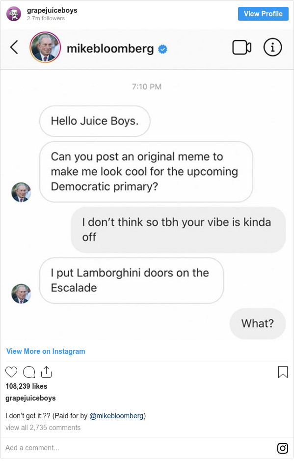 Mike Bloomberg Campaign Pays Influencers For Memes Bbc News