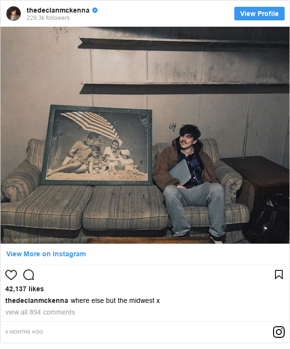 Instagram post by thedeclanmckenna: where else but the midwest x