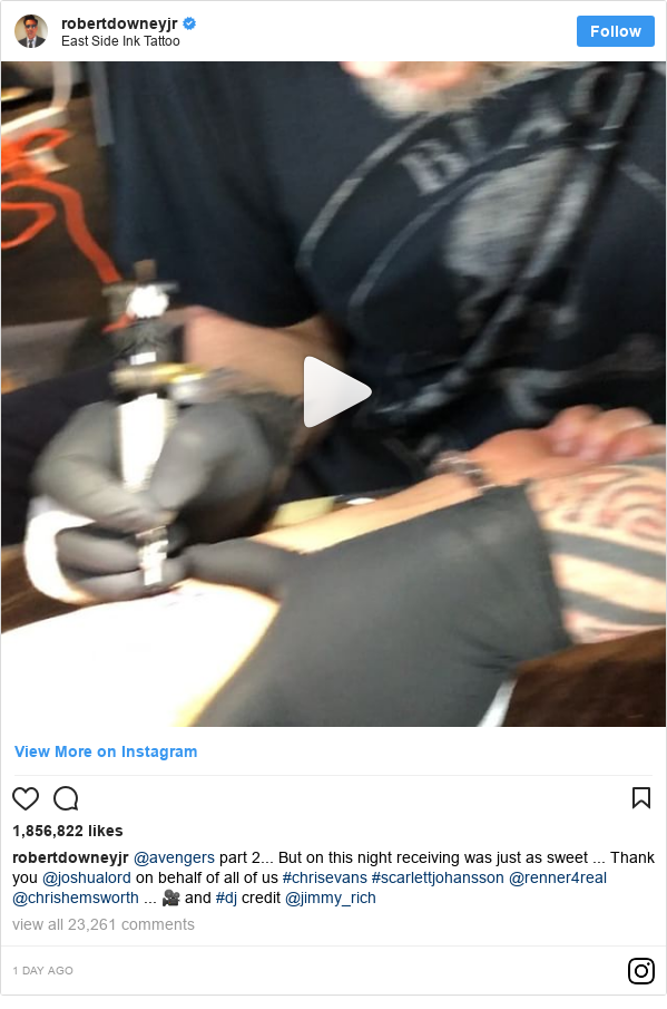 Infinity War Avengers Cast Get Matching Tattoos Bbc News