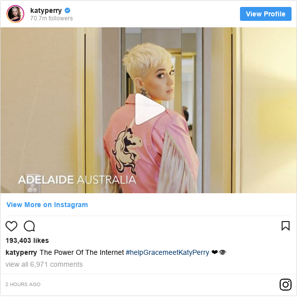 instagram post by katyperry the power of the internet helpgracemeetkatyperry - katy perry followers on instagram