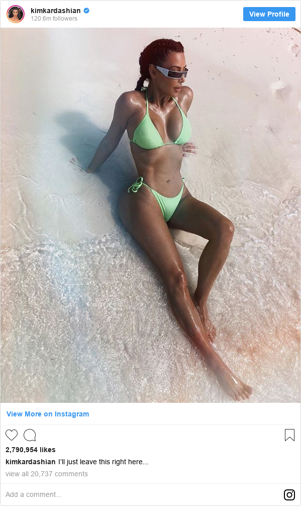 Instagram post by kimkardashian: I’ll just leave this right here...