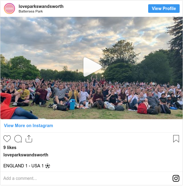 Instagram post by loveparkswandsworth: ENGLAND 1 - USA 1 ⚽️