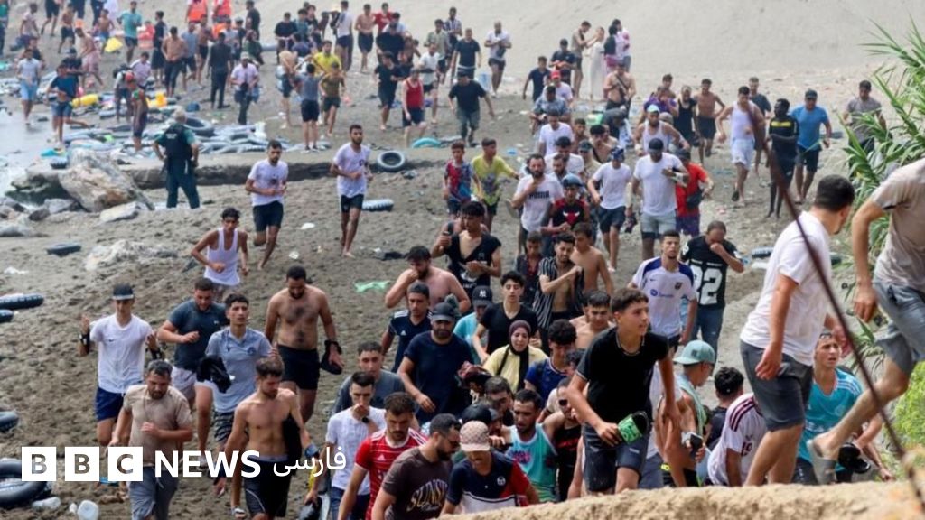 مهاجران در حال عبور از مرز