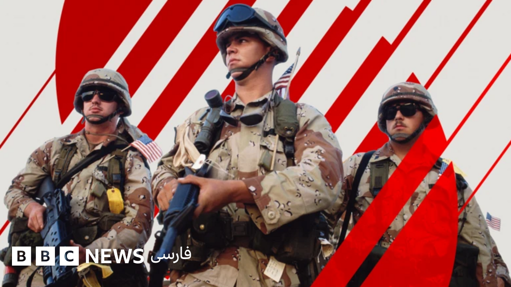 تصویرسازی، سه سرباز مسلح ایستاده‌اند و چند خط قرمز مورب روی عکس کشیده شده است
