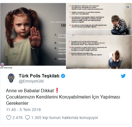 @EmniyetGM tarafından yapılan Twitter paylaşımı: Anne ve Babalar Dikkat❗️Çocuklarınızın Kendilerini Koruyabilmeleri İçin Yapılması Gerekenler 