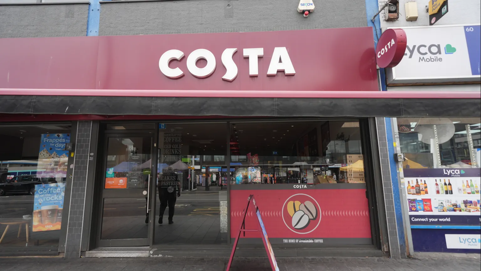 Facade of a Costa Coffee location