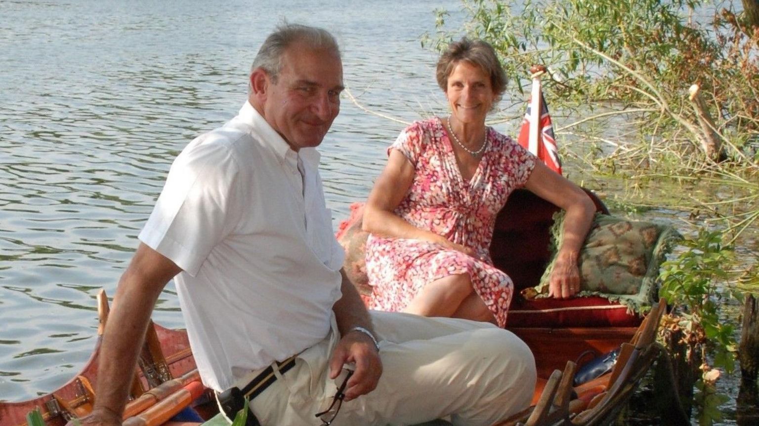 Malcolm and Ruth Knight on a boat