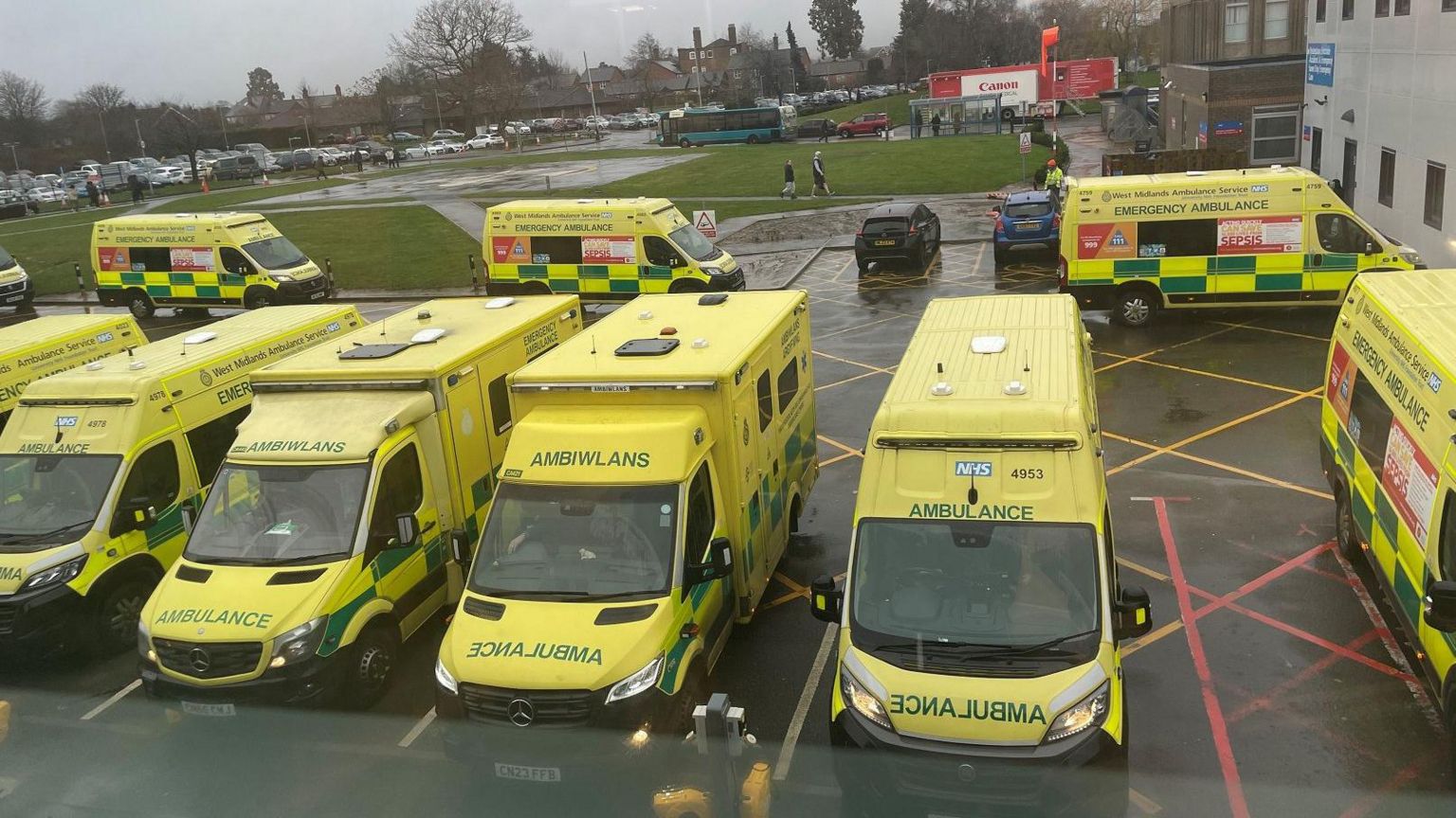 The ambulance waiting area at the Royal Shrewsbury Hospital