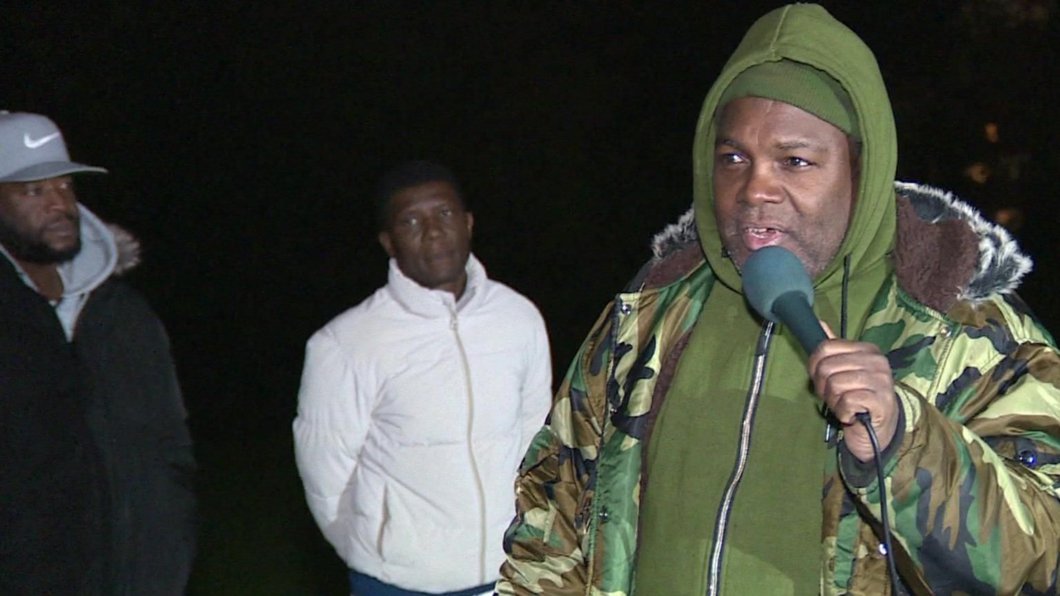 Michael Jonas addresses the vigil