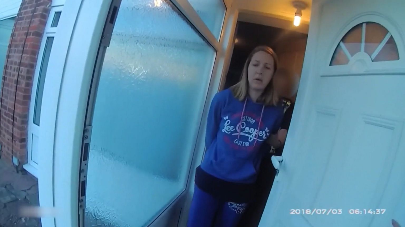 Lucy Letby pictured during her arrest at her home