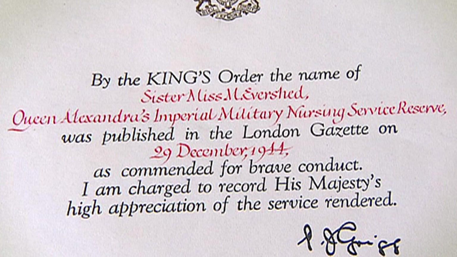 King's commendation 
