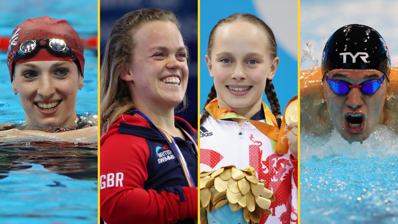 GB Para-swimmers Bethany Firth, Ellie Simmonds, Ellie Robinson and Reece Dunn