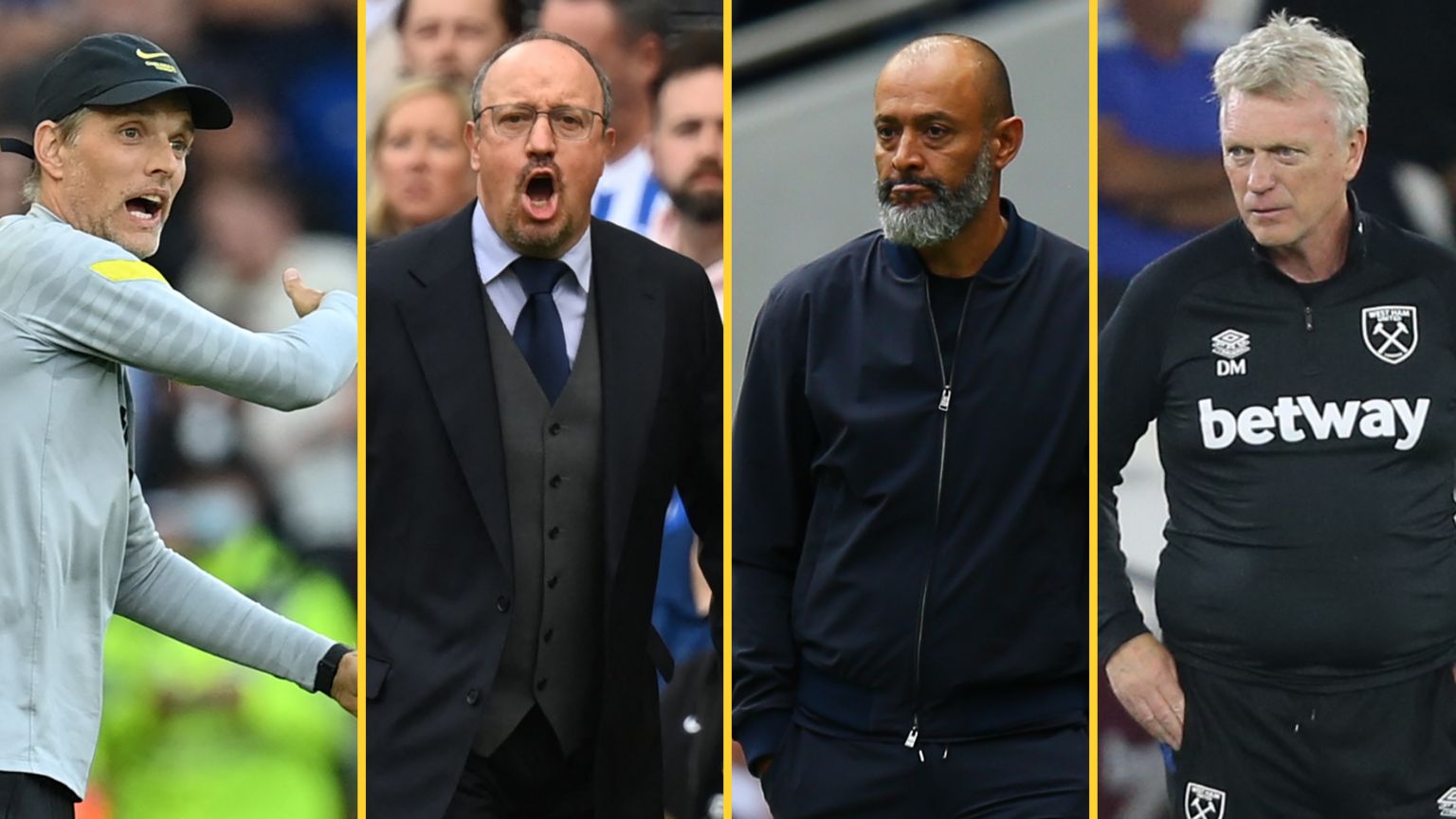 Thomas Tuchel, Rafael Benitez, Nuno Espirito Santo and David Moyes 