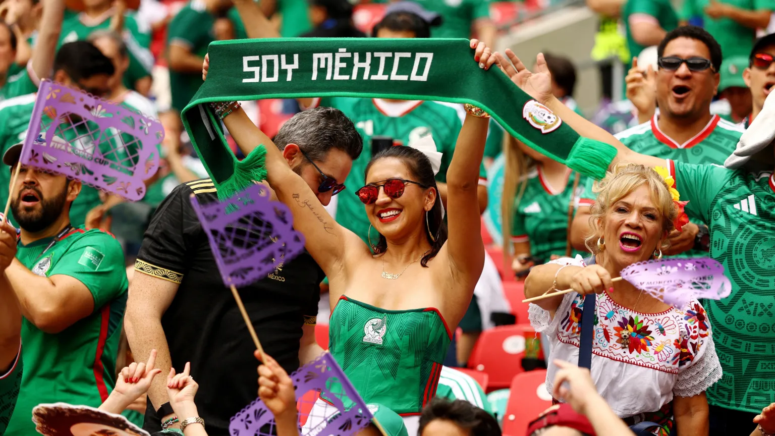 Reuters Mexico fans inside the stadium before the match