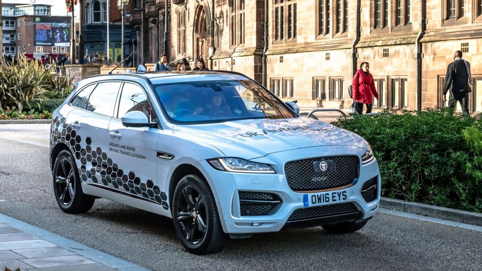 One of Jaguar Land Rover's driverless cars