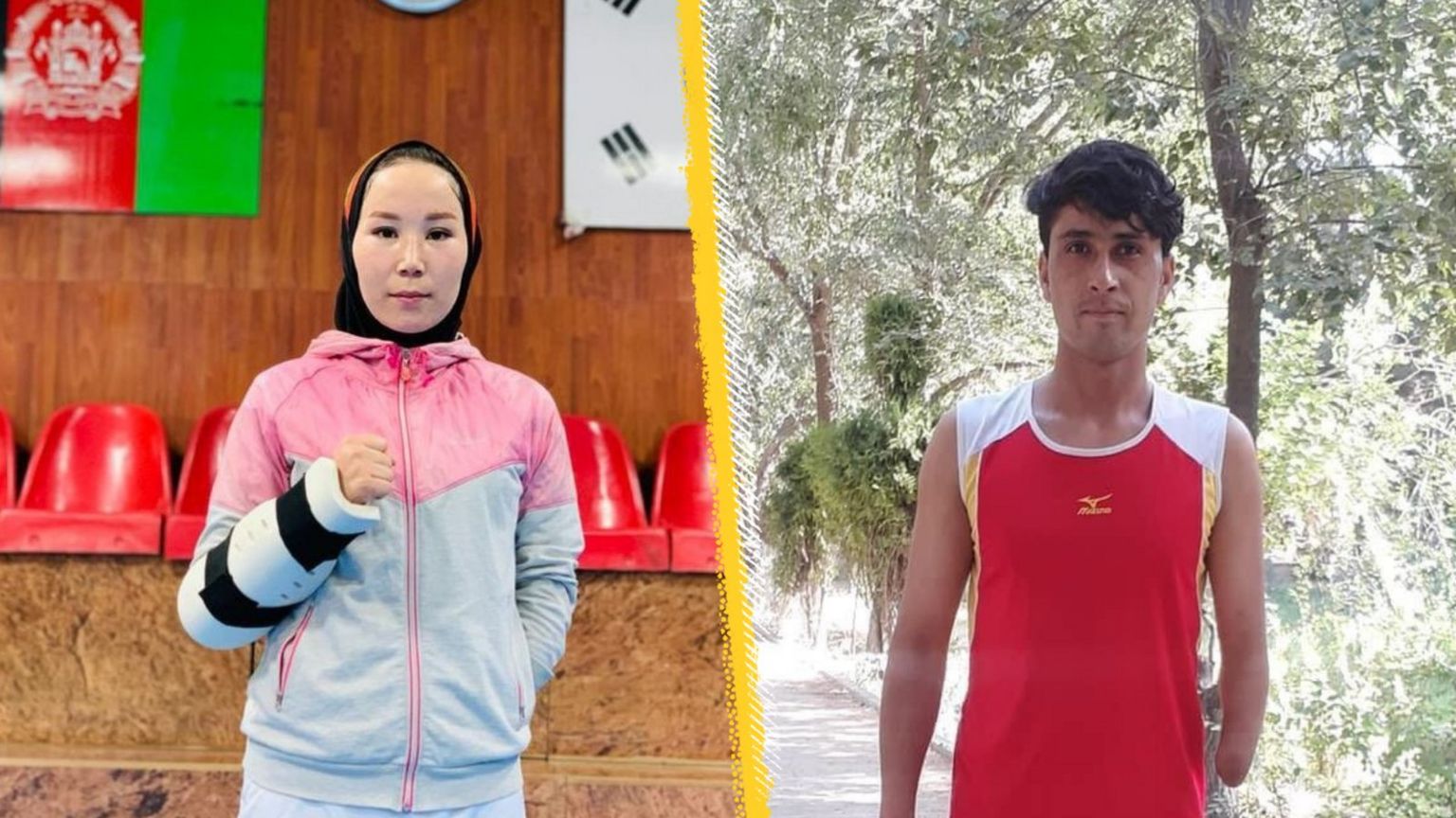 Taekwondo competitor Zakia Khudadadi and track athlete Hossain Rasouli