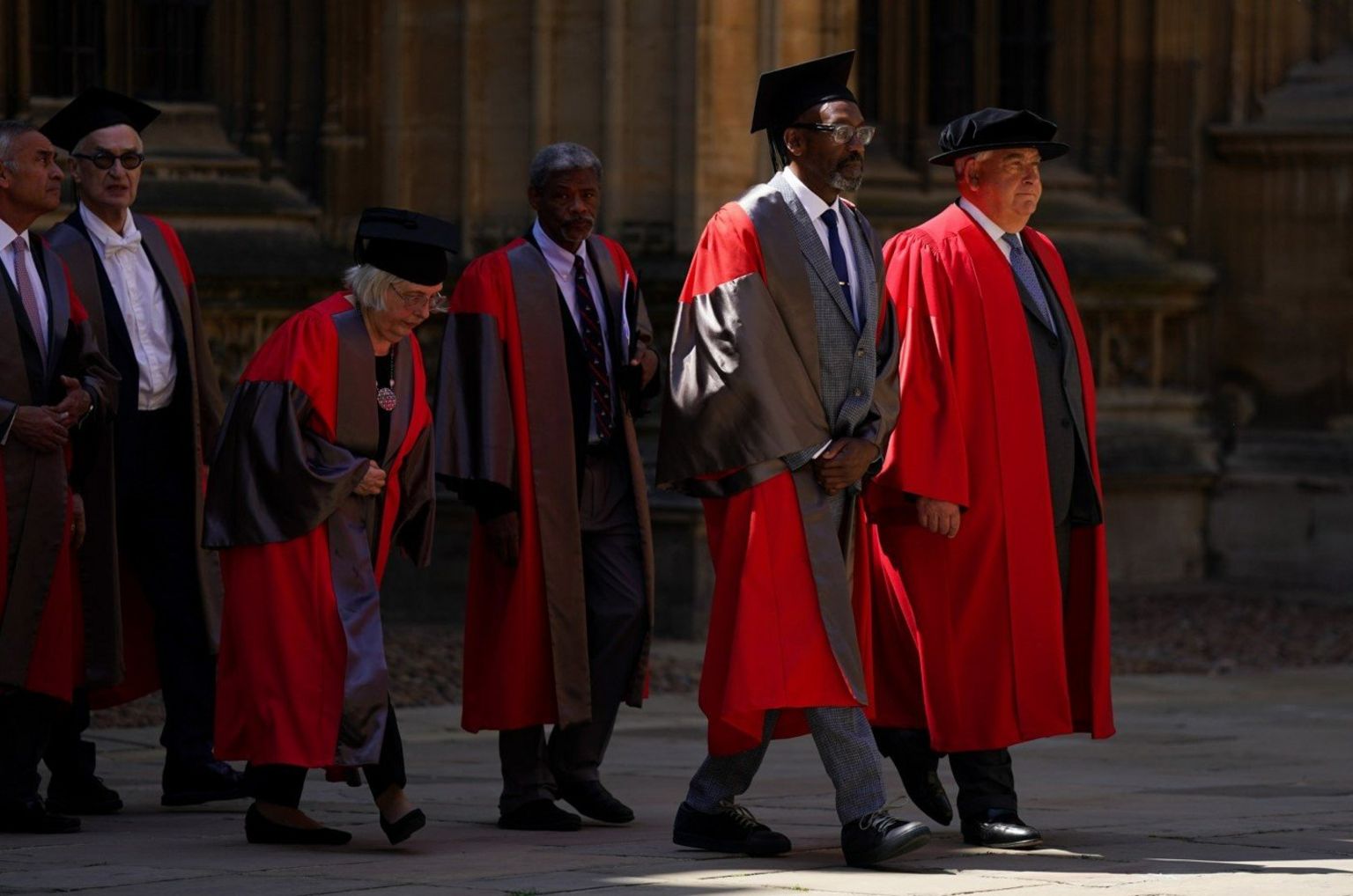 Sir Lenny Henry walks in a procession ahead of receiving an honorary degree from Oxford University at a ceremony at Sheldonian Theatre