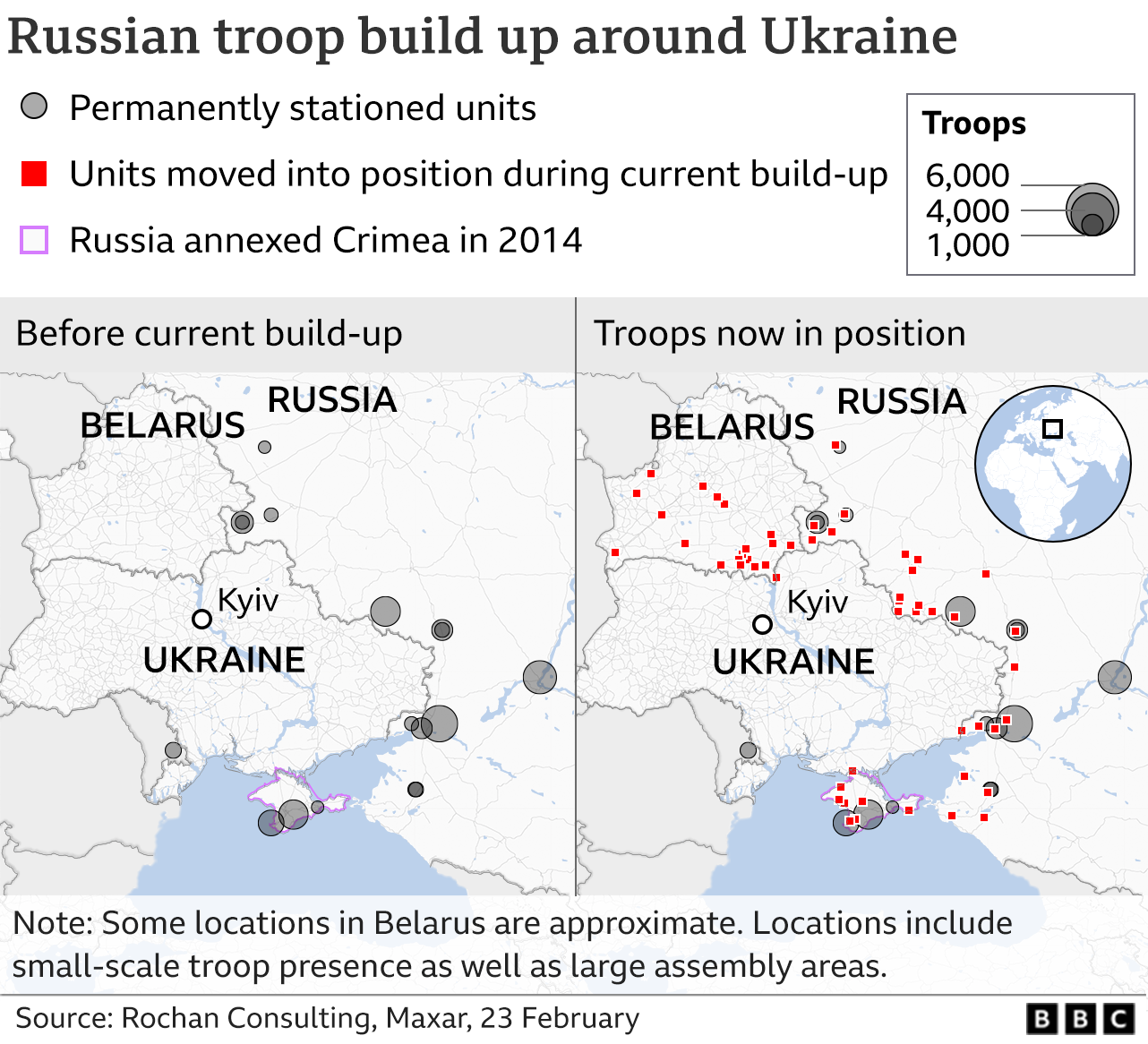 Ukraine Conflict Where Are Russias Troops Bbc News