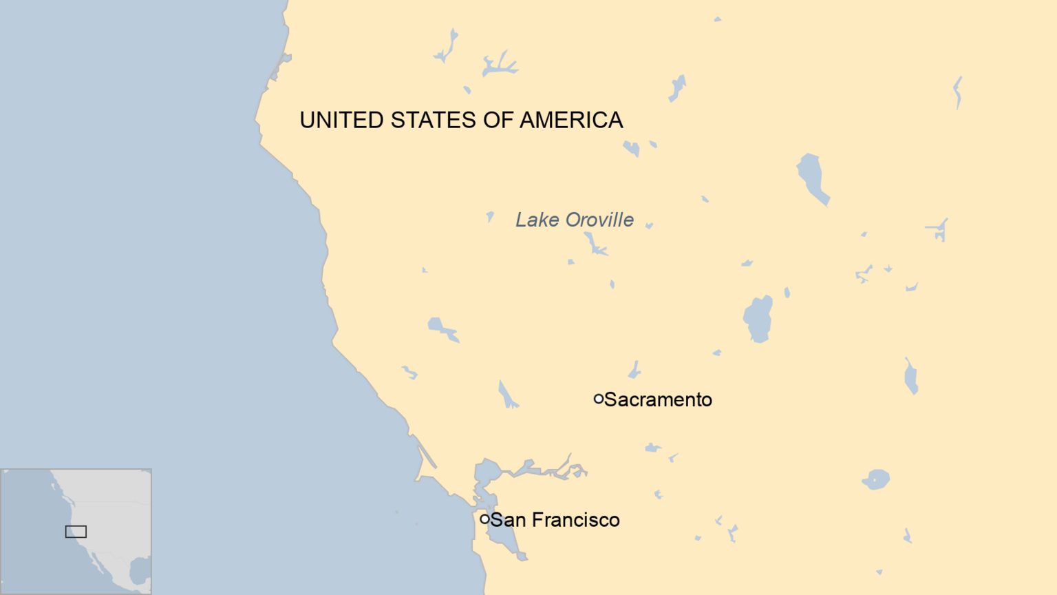 Карта северной Калифорнии