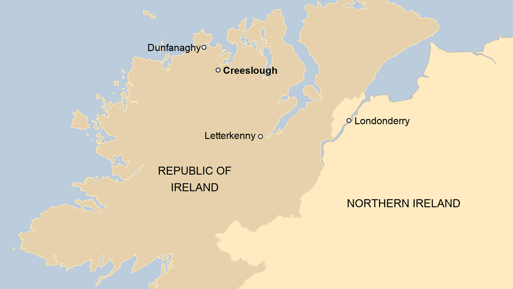Map of Creeslough