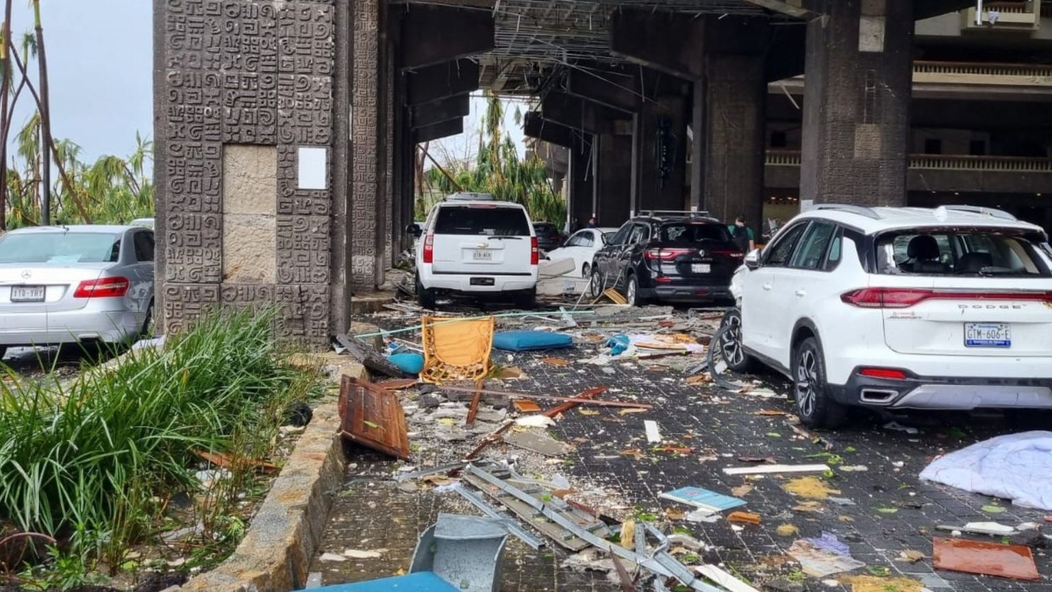 Aftermath of hurricane in Acapulco