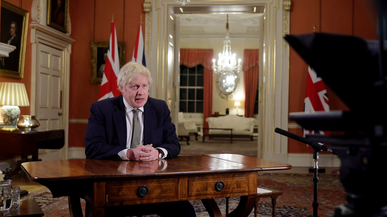 Boris Johnson speaks at Downing Street