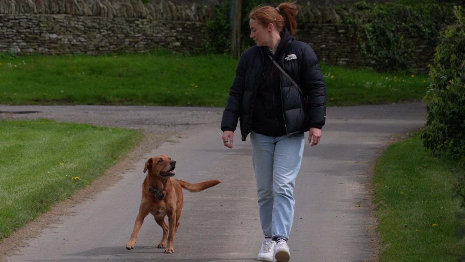 Rachel Furness with her dog, Bailey