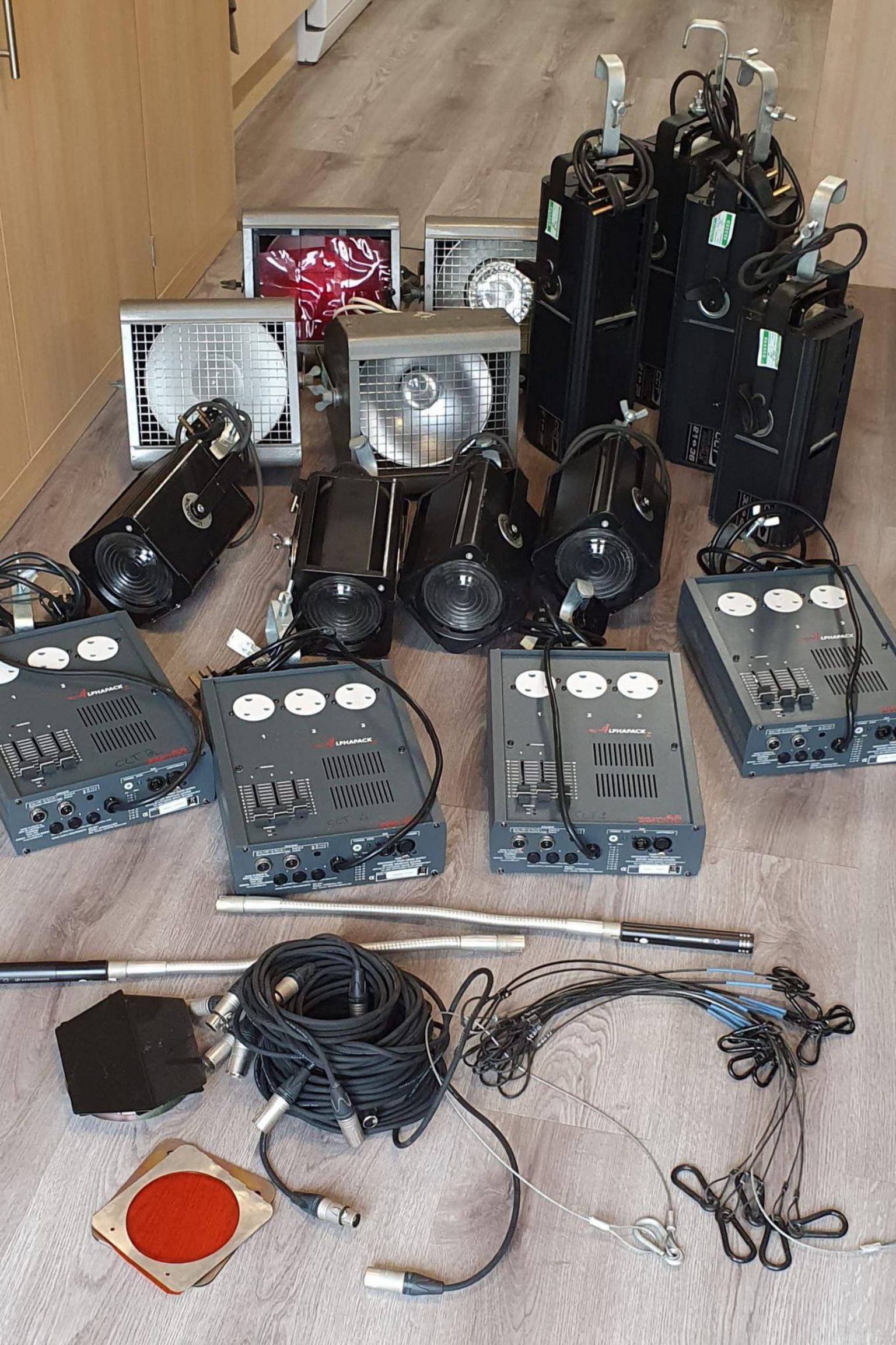 Lighting, cables and other technical equipment used for production