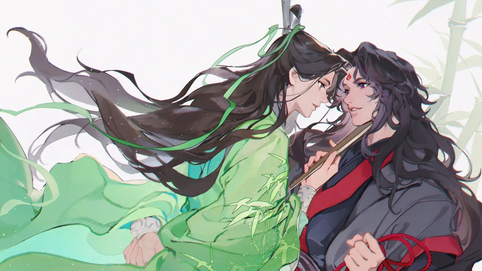 X / errslance An illustration showing two men in ancient Chinese costume in an embraceX / errslance