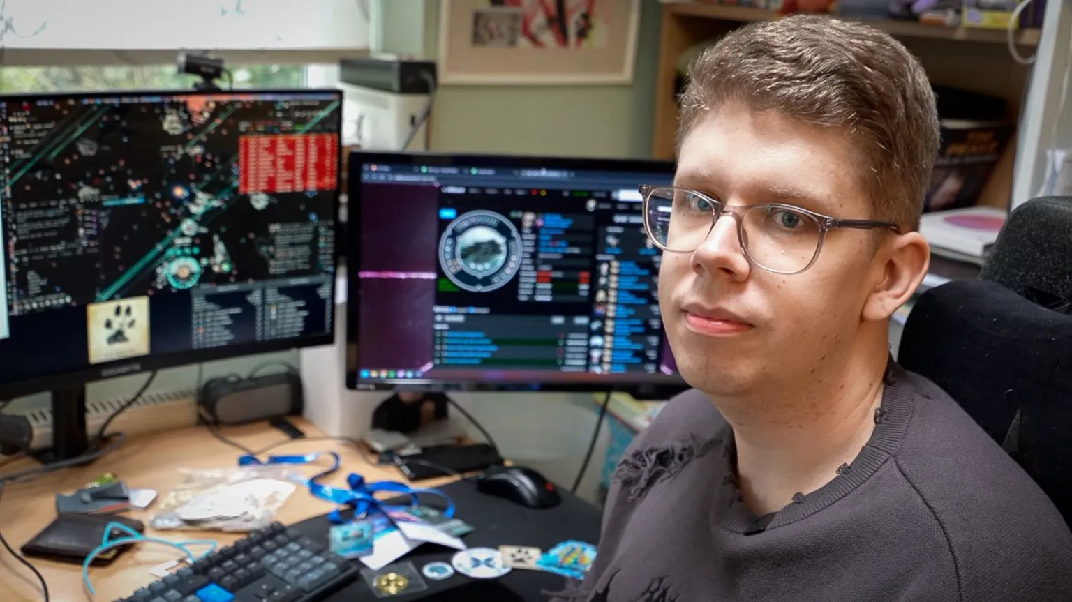 James Cunningham at his gaming desk