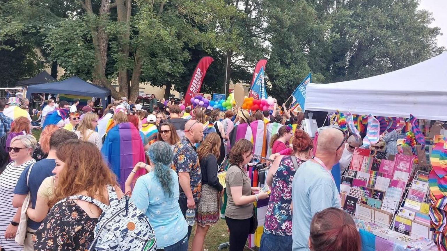 Image of crowds at Chippenham Pride 2023