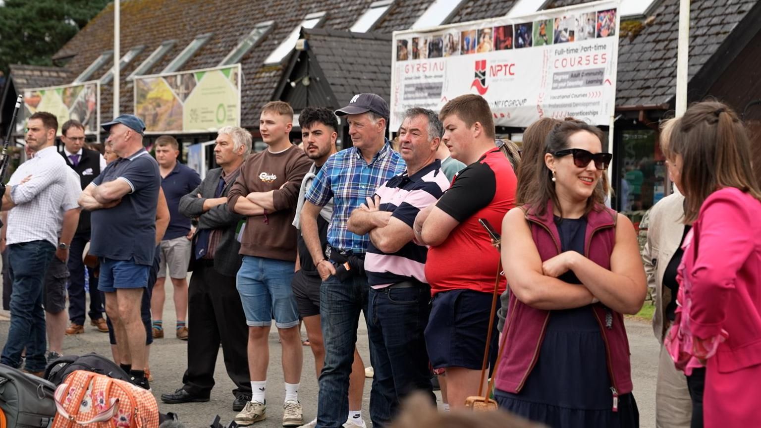 crowd attending the open meeting at the showground